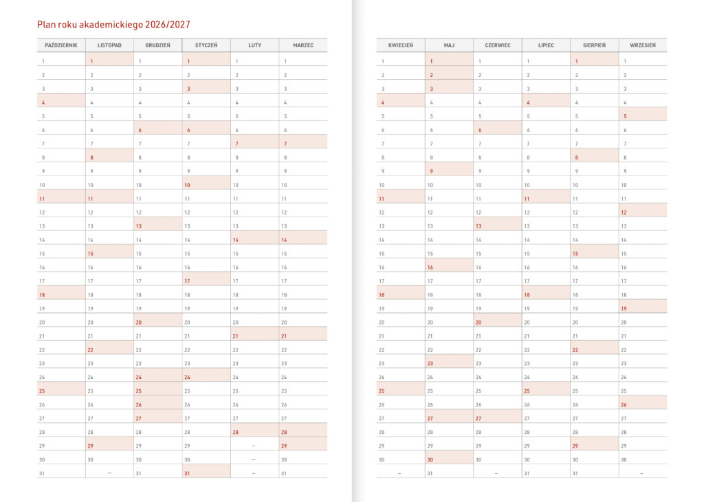 plan roku akademickiego