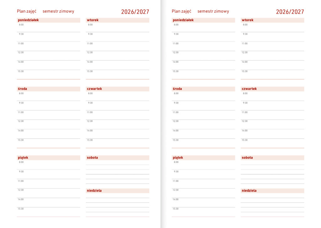 plan zajeć semestr zimowy